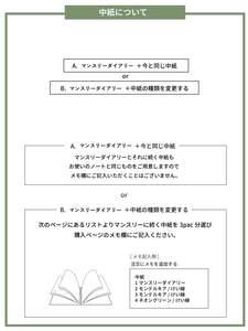 マンスリーダイアリー＋メモ3pacへ中紙交換